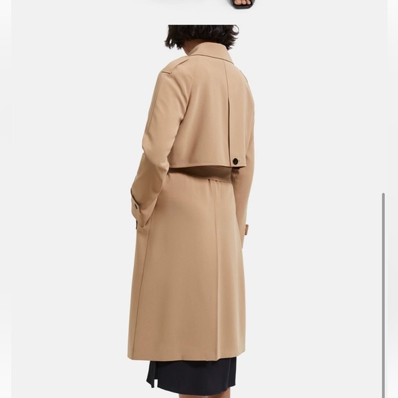 NWT soft white Theory belted “perfect raglan trench” coat - Picture 15 of 16
